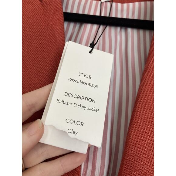 VERONICA BEARD Baltazar Dickey Jacket Womens Blazer Clay Linen Career Size 6 - Picture 6 of 14